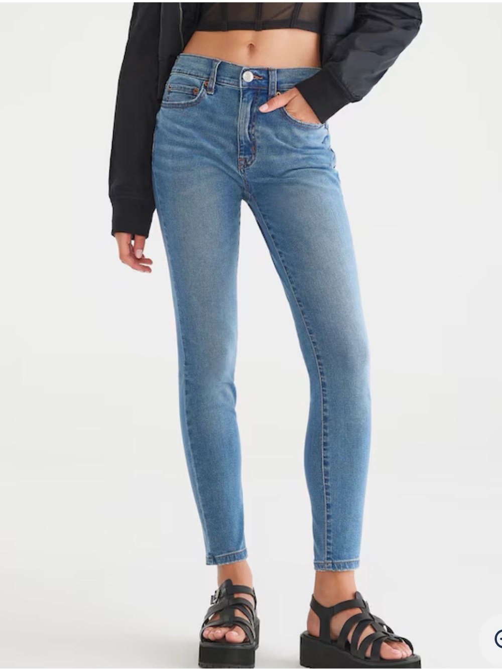 Aeropostale High-Rise Jegging Seriously Stretchy- Light Blue Sz 8 NWT
